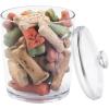 imagemDesign Tall Plastic Pet Storage Canister Jar with Lid  Holds DogPuppy Food Treats Toys Medical Dental and Grooming Supplies  Medium  6 Pack  Clear