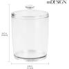 imagemDesign Tall Plastic Pet Storage Canister Jar with Lid  Holds Pet Food Treats Toys Medical Dental and Grooming Supplies  Great for Dogs Puppies Cats Kittens  Medium  Clear