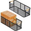 imagemDesign Metal Wire Rustic Farmhouse Small Food Organizer Storage Bin Basket with Wood Handle for Kitchen Pantry Shelf Cabinet or Cupboard 2 Pack BlackNatural