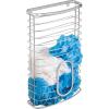 imagemDesign Metal Wire Wall Mount Kitchen Cabinet Storage Organizer Holder Basket  Hang on Cabinet Doors or Walls in Kitchen Pantry Utility Closet  Holds up to 50 Plastic Shopping Bags  Chrome