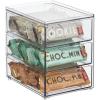 imagemDesign Plastic Stackable 3Drawer Kitchen Storage Organizer  Bin with Divided PullOut Drawers for Pantry Shelf FridgeRefrigerator and Freezer Organization  Lumiere Collection  Clear