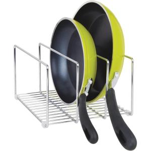 imagemDesign Baking Tray Rack  Wire Rack for Sorting Trays Pans and other Cookware Items  FreeStanding Pan Stand for the Kitchen  ChromeChrome