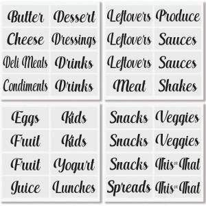 imagemDesign Home Organization Labels  Preprinted Label Stickers for Kitchen Pantry Storage and Cleaning  Household Organizing for Jars Canisters Containers Boxes or Bins  32 Count  ClearBlack