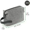 imagemDesign Fabric Travel Toiletry and Cosmetic Bag Organizer with EasyPull ZipperHandle WaterResistant  Holds Shaving Cream Shampoos Gels Hair Accessories MakeUp Travel Sizes  Gray