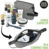 imagemDesign Fabric Travel Toiletry and Cosmetic Bag Organizer with EasyPull ZipperHandle WaterResistant  Holds Shaving Cream Shampoos Gels Hair Accessories MakeUp Travel Sizes  Gray