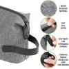 imagemDesign Fabric Travel Toiletry and Cosmetic Bag Organizer with EasyPull ZipperHandle WaterResistant  Holds Shaving Cream Shampoos Gels Hair Accessories MakeUp Travel Sizes  Gray