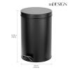 imagemDesign Pedal Bin  Metal Waste Bin with Pedal Lid and Plastic Bucket Insert  for Bathroom Kitchen and Office  3 Litre Household Rubbish Bin with Ergonomic Design  Graphite GreyBlack
