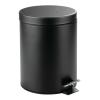 imagemDesign Pedal Bin  Metal Waste Bin with Pedal Lid and Plastic Bucket Insert  for Bathroom Kitchen and Office  3 Litre Household Rubbish Bin with Ergonomic Design  Graphite GreyBlack