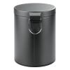 imagemDesign Pedal Bin  Metal Waste Bin with Pedal Lid and Plastic Bucket Insert  for Bathroom Kitchen and Office  3 Litre Household Rubbish Bin with Ergonomic Design  Graphite GreyGraphite Gray