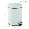 imagemDesign Pedal Bin  Metal Waste Bin with Pedal Lid and Plastic Bucket Insert  for Bathroom Kitchen and Office  3 Litre Household Rubbish Bin with Ergonomic Design  Graphite GreyMint Green