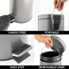 imagemDesign Pedal Bin  Metal Waste Bin with Pedal Lid and Plastic Bucket Insert  for Bathroom Kitchen and Office  3 Litre Household Rubbish Bin with Ergonomic Design  Graphite GreyGraphite Gray