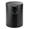 imagemDesign Pedal Bin  Metal Waste Bin with Pedal Lid and Plastic Bucket Insert  for Bathroom Kitchen and Office  3 Litre Household Rubbish Bin with Ergonomic Design  Graphite GreyBlack