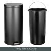 imagemDesign Pedal Bin  Metal Waste Bin with Pedal Lid and Plastic Bucket Insert  for Bathroom Kitchen and Office  3 Litre Household Rubbish Bin with Ergonomic Design  Graphite GreyBlack