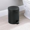 imagemDesign Pedal Bin  Metal Waste Bin with Pedal Lid and Plastic Bucket Insert  for Bathroom Kitchen and Office  3 Litre Household Rubbish Bin with Ergonomic Design  Graphite GreyBlack