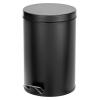imagemDesign Pedal Bin  Metal Waste Bin with Pedal Lid and Plastic Bucket Insert  for Bathroom Kitchen and Office  3 Litre Household Rubbish Bin with Ergonomic Design  Graphite GreyBlack