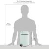 imagemDesign Pedal Bin  Metal Waste Bin with Pedal Lid and Plastic Bucket Insert  for Bathroom Kitchen and Office  3 Litre Household Rubbish Bin with Ergonomic Design  Graphite GreyMint Green