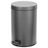 imagemDesign Pedal Bin  Metal Waste Bin with Pedal Lid and Plastic Bucket Insert  for Bathroom Kitchen and Office  3 Litre Household Rubbish Bin with Ergonomic Design  Graphite GreyGraphite Gray