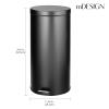 imagemDesign Pedal Bin  Metal Waste Bin with Pedal Lid and Plastic Bucket Insert  for Bathroom Kitchen and Office  3 Litre Household Rubbish Bin with Ergonomic Design  Graphite GreyBlack