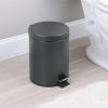 imagemDesign Pedal Bin  Metal Waste Bin with Pedal Lid and Plastic Bucket Insert  for Bathroom Kitchen and Office  3 Litre Household Rubbish Bin with Ergonomic Design  Graphite GreyGraphite Gray