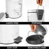 imagemDesign Pedal Bin  Metal Waste Bin with Pedal Lid and Plastic Bucket Insert  for Bathroom Kitchen and Office  3 Litre Household Rubbish Bin with Ergonomic Design  Graphite GreyWhite Marble