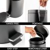 imagemDesign Pedal Bin  Metal Waste Bin with Pedal Lid and Plastic Bucket Insert  for Bathroom Kitchen and Office  3 Litre Household Rubbish Bin with Ergonomic Design  Graphite GreyBlack