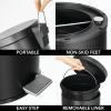 imagemDesign Pedal Bin  Metal Waste Bin with Pedal Lid and Plastic Bucket Insert  for Bathroom Kitchen and Office  3 Litre Household Rubbish Bin with Ergonomic Design  Graphite GreyBlack