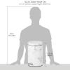 imagemDesign Pedal Bin  Metal Waste Bin with Pedal Lid and Plastic Bucket Insert  for Bathroom Kitchen and Office  3 Litre Household Rubbish Bin with Ergonomic Design  Graphite GreyWhite Marble