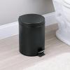 imagemDesign Pedal Bin  Metal Waste Bin with Pedal Lid and Plastic Bucket Insert  for Bathroom Kitchen and Office  3 Litre Household Rubbish Bin with Ergonomic Design  Graphite GreyBlack