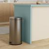 imagemDesign Pedal Bin  Metal Waste Bin with Pedal Lid and Plastic Bucket Insert  for Bathroom Kitchen and Office  3 Litre Household Rubbish Bin with Ergonomic Design  Graphite GreyGraphite Gray