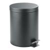 imagemDesign Pedal Bin  Metal Waste Bin with Pedal Lid and Plastic Bucket Insert  for Bathroom Kitchen and Office  3 Litre Household Rubbish Bin with Ergonomic Design  Graphite GreyGraphite Gray