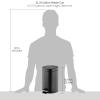 imagemDesign Pedal Bin  Metal Waste Bin with Pedal Lid and Plastic Bucket Insert  for Bathroom Kitchen and Office  3 Litre Household Rubbish Bin with Ergonomic Design  Graphite GreyBlack