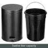 imagemDesign Pedal Bin  Metal Waste Bin with Pedal Lid and Plastic Bucket Insert  for Bathroom Kitchen and Office  3 Litre Household Rubbish Bin with Ergonomic Design  Graphite GreyBlack