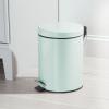 imagemDesign Pedal Bin  Metal Waste Bin with Pedal Lid and Plastic Bucket Insert  for Bathroom Kitchen and Office  3 Litre Household Rubbish Bin with Ergonomic Design  Graphite GreyMint Green