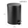 imagemDesign Pedal Bin  Metal Waste Bin with Pedal Lid and Plastic Bucket Insert  for Bathroom Kitchen and Office  3 Litre Household Rubbish Bin with Ergonomic Design  Graphite GreyBlack
