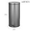 imagemDesign Pedal Bin  Metal Waste Bin with Pedal Lid and Plastic Bucket Insert  for Bathroom Kitchen and Office  3 Litre Household Rubbish Bin with Ergonomic Design  Graphite GreyGraphite Gray