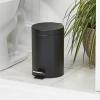 imagemDesign Pedal Bin  Metal Waste Bin with Pedal Lid and Plastic Bucket Insert  for Bathroom Kitchen and Office  3 Litre Household Rubbish Bin with Ergonomic Design  Graphite GreyBlack