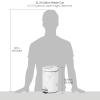 imagemDesign Pedal Bin  Metal Waste Bin with Pedal Lid and Plastic Bucket Insert  for Bathroom Kitchen and Office  3 Litre Household Rubbish Bin with Ergonomic Design  Graphite GreyWhite Marble