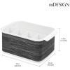 imagemDesign Plastic Cutlery Storage Organizer Caddy Tote Bin with Handles for Kitchen Cabinet or Pantry  Holds Forks Knives Spoons Napkins  Indoor or Outdoor Use Woven Accent  WhiteGraphite GrayWhiteGraphite