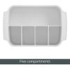 imagemDesign Plastic Cutlery Storage Organizer Caddy Tote Bin with Handles for Kitchen Cabinet or Pantry  Holds Forks Knives Spoons Napkins  Indoor or Outdoor Use Woven Accent  WhiteGraphite GrayWhiteGraphite