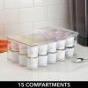 imagemDesign Plastic Stackable Divided Storage Organizer with Lid for Tea Bags and Coffee Pods in Kitchen Cabinet Countertop Ligne Collection Includes 1 Tea Organizer and 1 Coffee Pod Organizer Clear