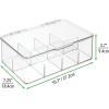 imagemDesign Plastic Stackable Divided Storage Organizer with Lid for Tea Bags and Coffee Pods in Kitchen Cabinet Countertop Ligne Collection Includes 1 Tea Organizer and 1 Coffee Pod Organizer Clear