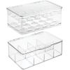 imagemDesign Plastic Stackable Divided Storage Organizer with Lid for Tea Bags and Coffee Pods in Kitchen Cabinet Countertop Ligne Collection Includes 1 Tea Organizer and 1 Coffee Pod Organizer Clear