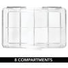 imagemDesign Plastic Stackable Divided Storage Organizer with Lid for Tea Bags and Coffee Pods in Kitchen Cabinet Countertop Ligne Collection Includes 1 Tea Organizer and 1 Coffee Pod Organizer Clear