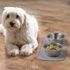 imagemDesign Premium Quality Microfiber Polyester Pet Food and Water Bowl Feeding Mat for Dogs  Ultra Absorbent Reversible Placemat  Folds for Compact Storage  Small 2 Pack  Pewter GrayIvory