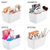 imagemDesign Small Plastic ShowerBath Storage Organizer Caddy Tote with Handle  Dorm Shelf Cabinet  Soap Shampoo Conditioner Combs Brushes Lumiere Collection 2 Pack White