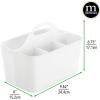 imagemDesign Small Plastic ShowerBath Storage Organizer Caddy Tote with Handle  Dorm Shelf Cabinet  Soap Shampoo Conditioner Combs Brushes Lumiere Collection 2 Pack White