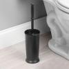 imagemDesign Toilet Bowl Brush and Holder  Covered Bathroom Toilet Brush  Standing Toilet Bowl Scrubber in Modern Holder  Compact Space Saving Deep Cleaning Brush for Toilet  Hyde Collection  Black