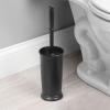 imagemDesign Toilet Bowl Brush and Holder  Covered Bathroom Toilet Brush  Standing Toilet Bowl Scrubber in Modern Holder  Compact Space Saving Deep Cleaning Brush for Toilet  Hyde Collection  Black