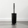 imagemDesign Toilet Bowl Brush and Holder  Covered Bathroom Toilet Brush  Standing Toilet Bowl Scrubber in Modern Holder  Compact Space Saving Deep Cleaning Brush for Toilet  Hyde Collection  Black