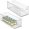 imagemDesign Plastic Baby Room Organizer Bin  Modern Stackable Storage Container Box with Handles for Organizing Toys  Small Clothes and Accessories Holder  Ligne Collection  2 Pack  Clear